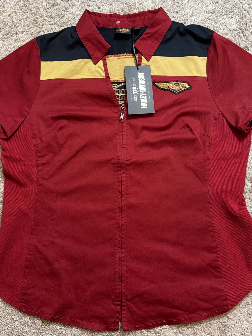 NWT Harley-Davidson 120th Anniversary Elemental Zip Womens 2XL Red and Black